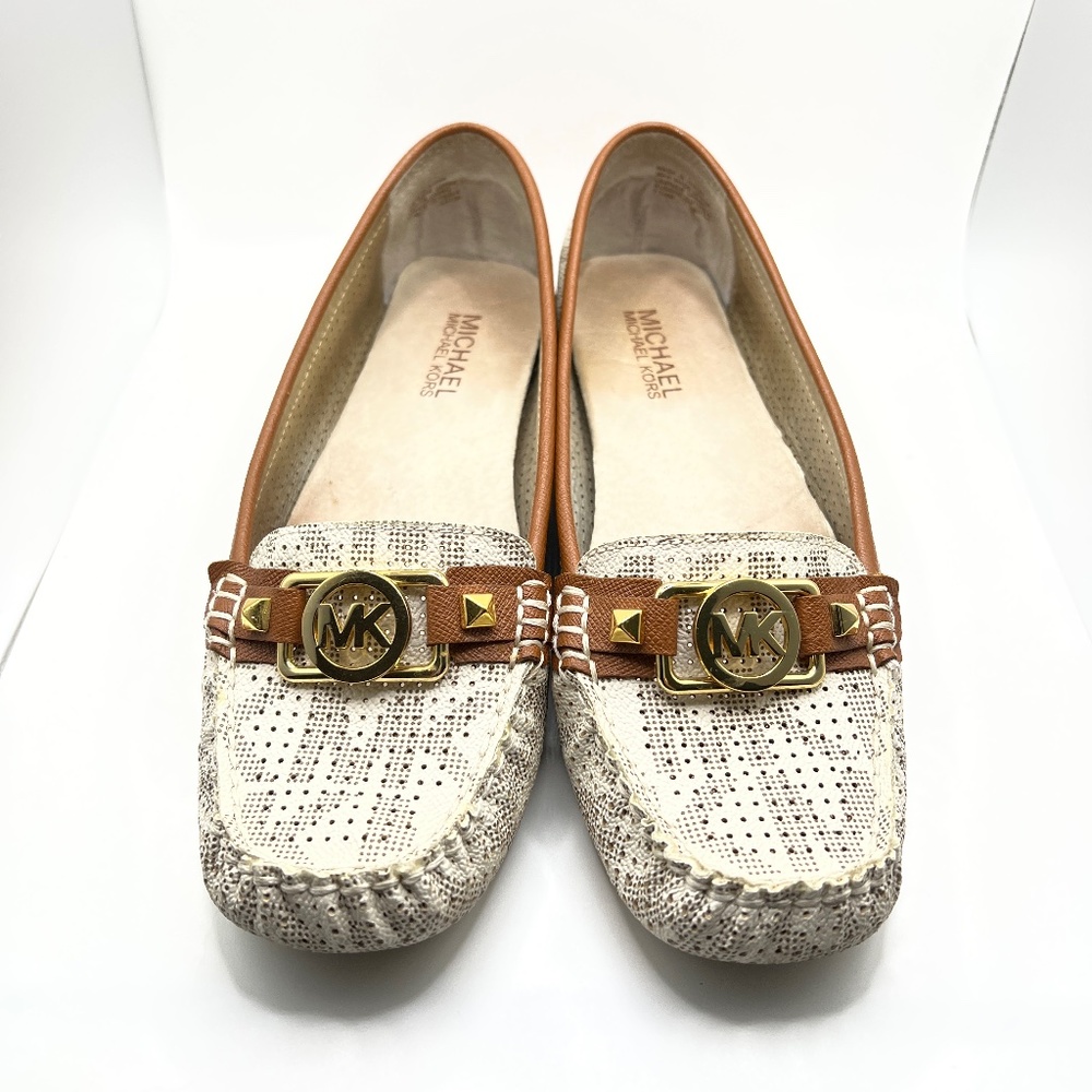 Michael Kors Cream/Caramel Logo Moccasin Loafer